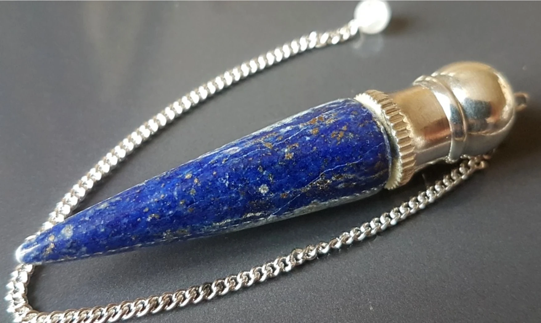 Lapis lazuli pendule cône pierre 2