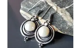 Mother of pearl silver plated Earring 3