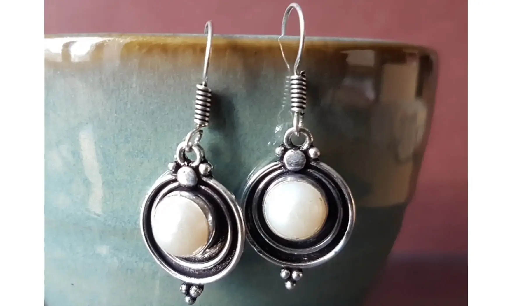 Mother of pearl silver plated Earring 3