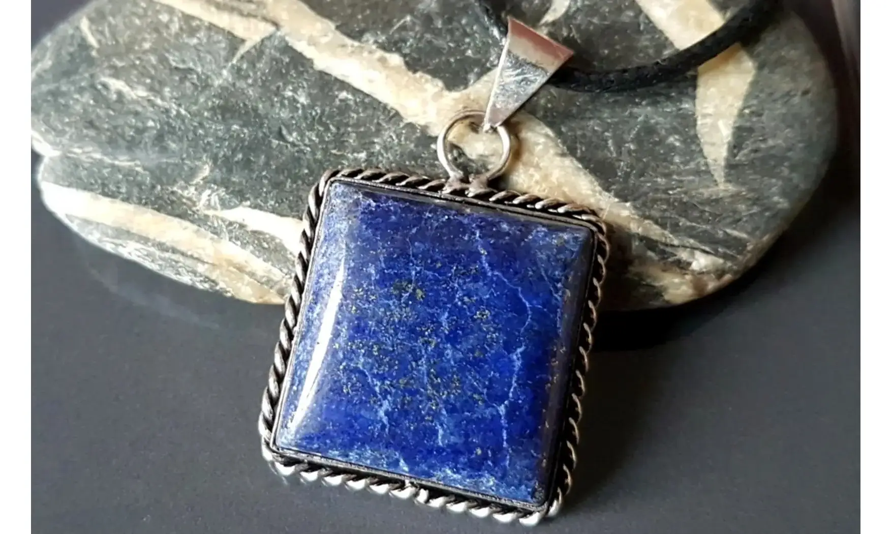 Lapis lazuli pendentif & Argent 5