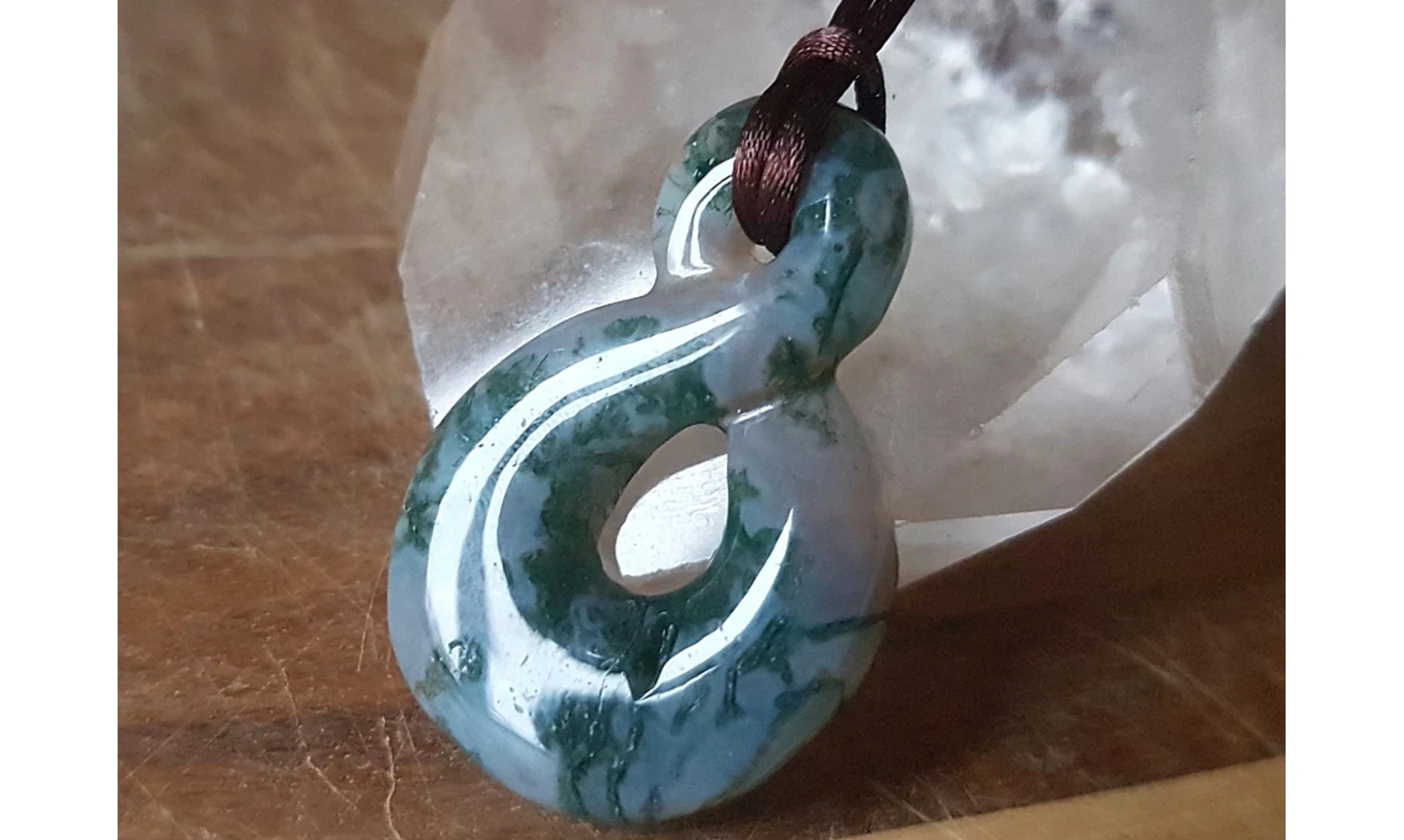 Agate Mousse Infini Pendentif pierre 5