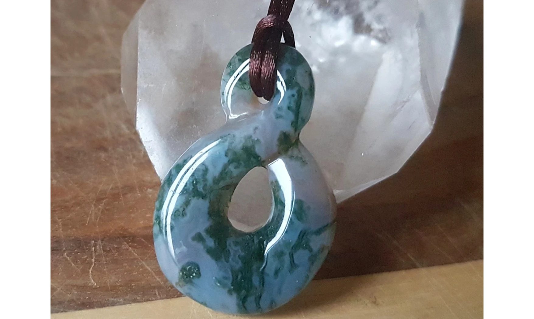 Agate Mousse Infini Pendentif pierre 5