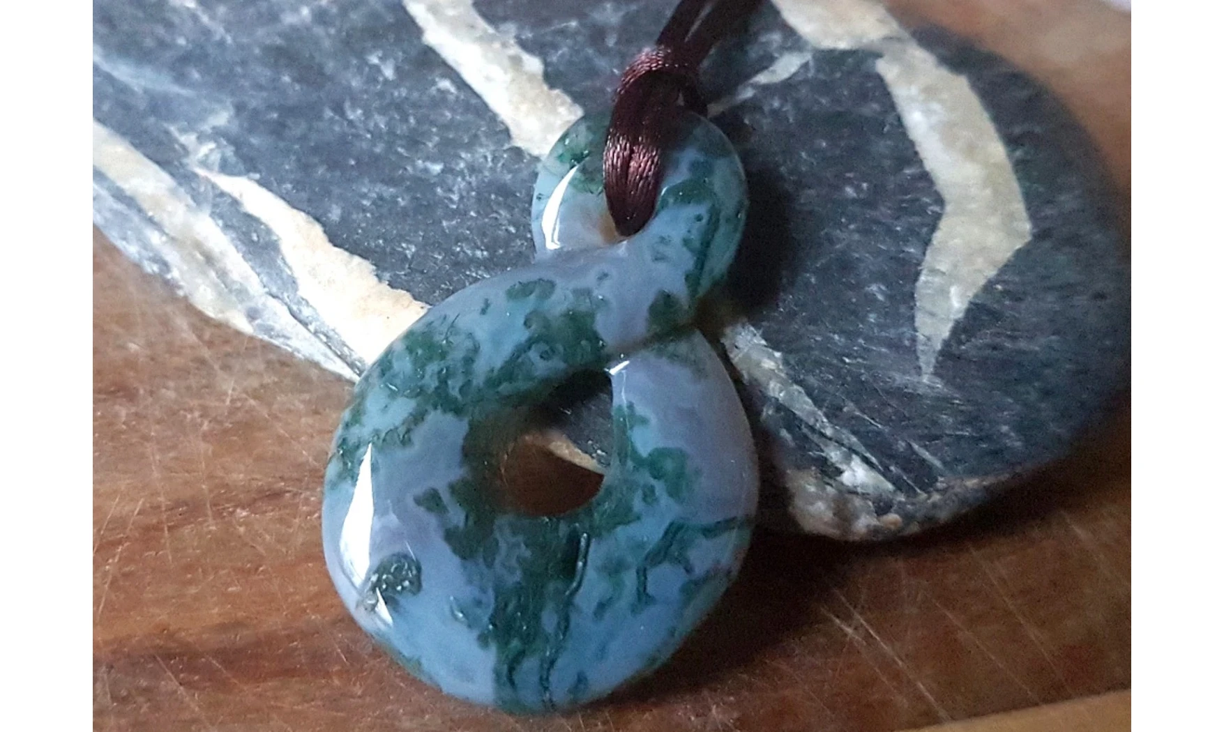 Agate Mousse Infini Pendentif pierre 5