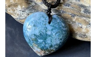 Moss Agate Heart pendant 2