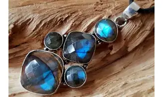 Labradorite 10 pendentif & Argent