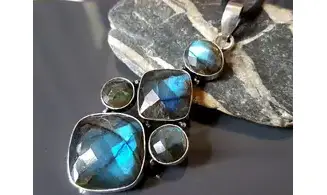 Labradorite 10 pendentif & Argent