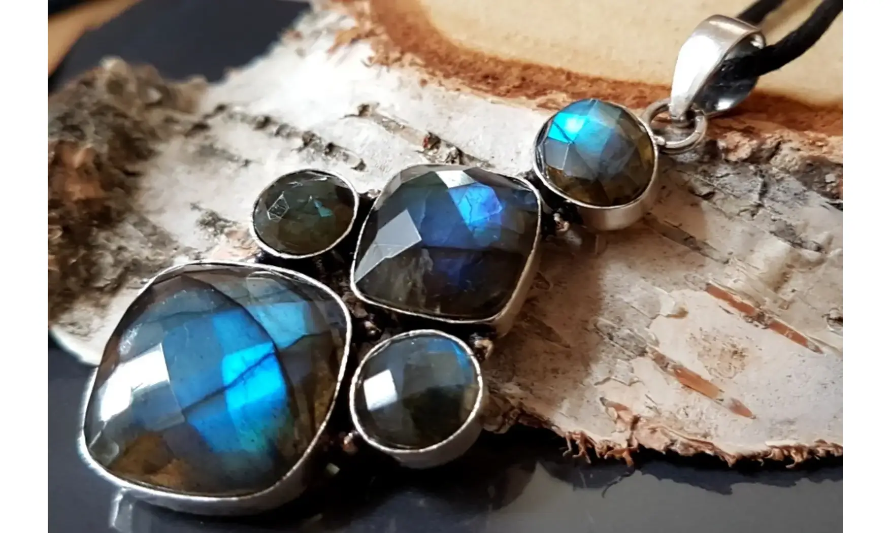 Labradorite 10 pendentif & Argent