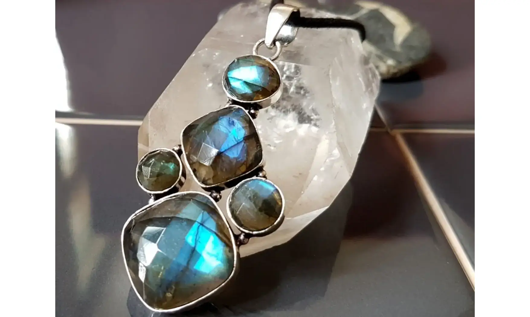 Labradorite 10 pendentif & Argent
