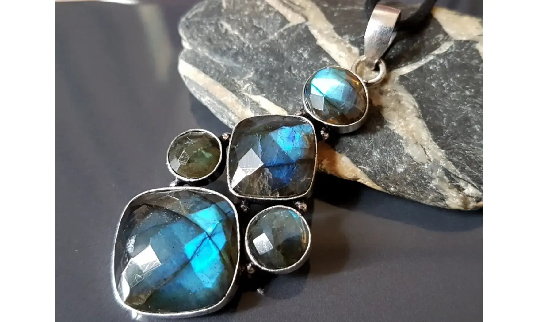 Labradorite 10 pendentif & Argent