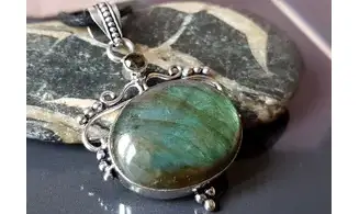 Labradorite 8 pendentif & Argent