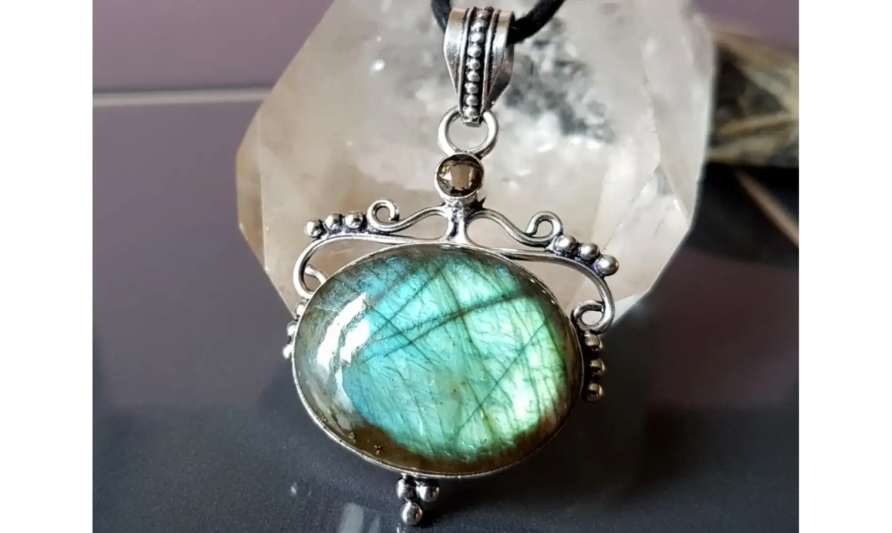 Labradorite 8 pendentif & Argent