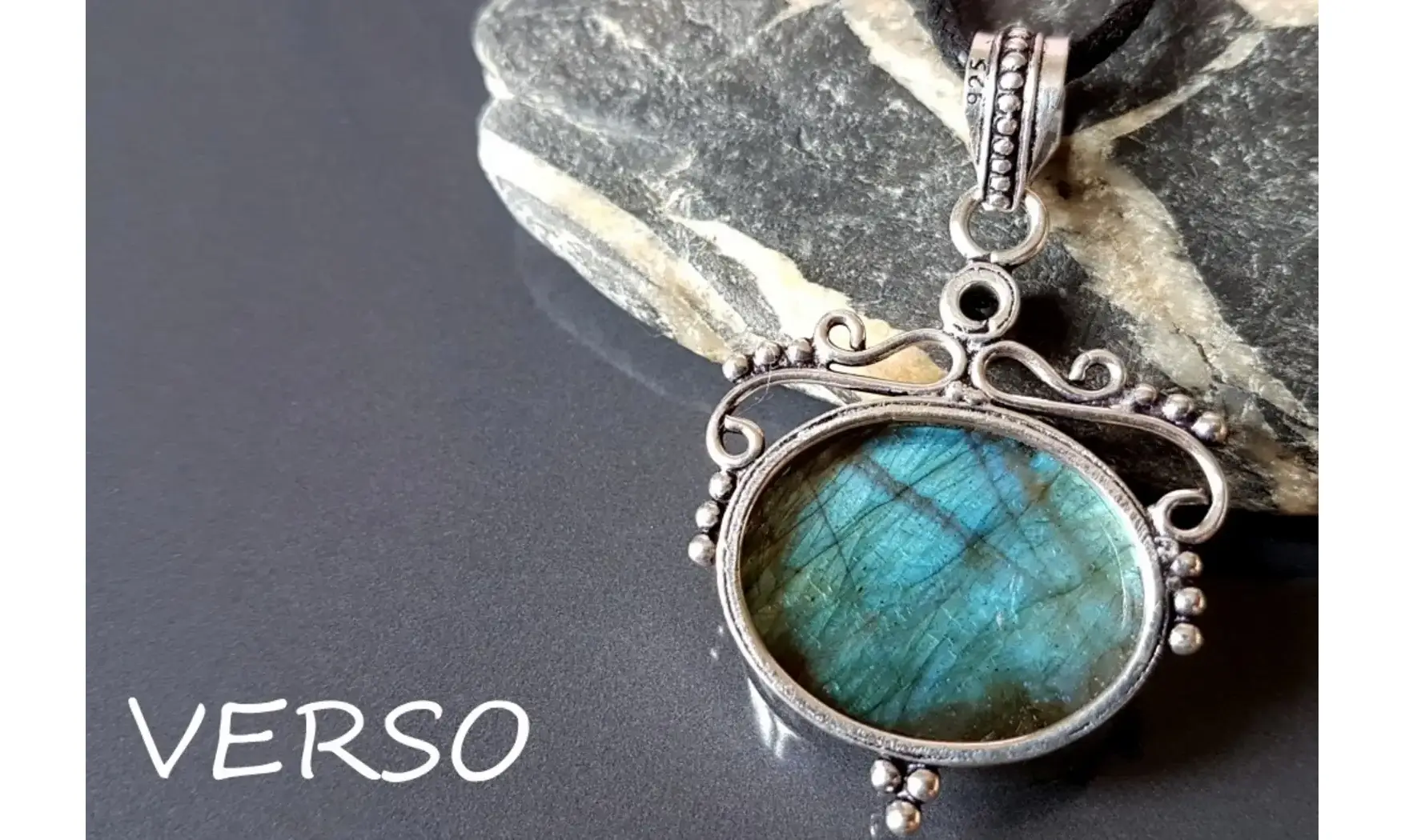 Labradorite 8 pendentif & Argent