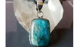 Apatite bleue pendentif & Argent 3