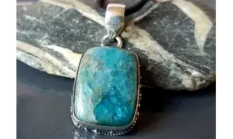 Apatite bleue pendentif & Argent 3
