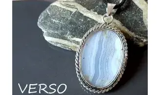 Blue Chalcedony 4 & 925 Silver plated
