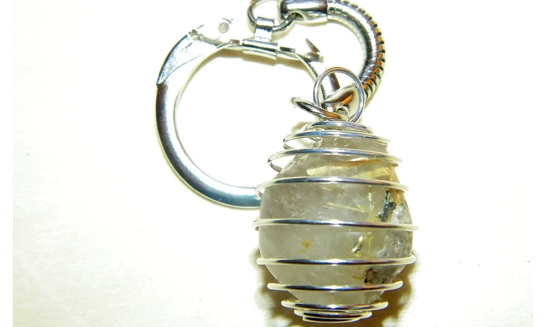 Porte-clés Quartz Rutile pierre