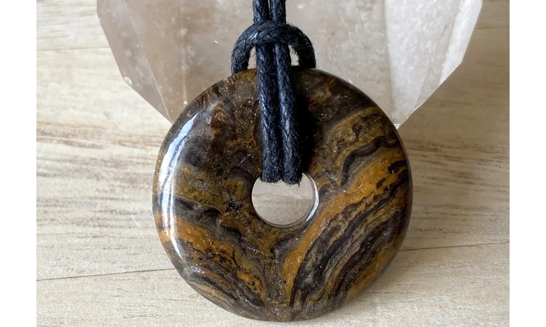 Stromatolite Donuts pierre pendentif