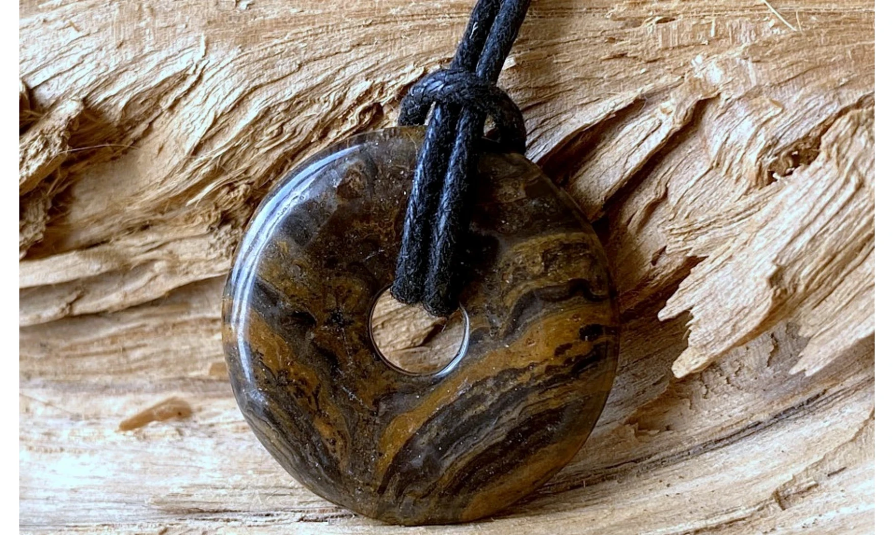 Stromatolite Donuts pierre pendentif