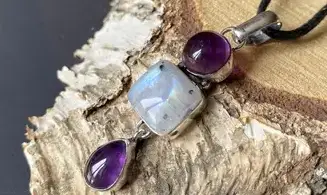 Améthyste pierre pendentif & Argent