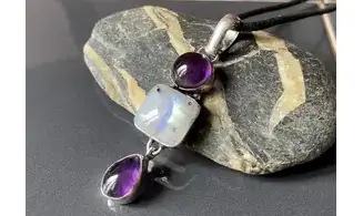 Améthyste pierre pendentif & Argent