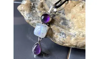 Amethyst & 925 Silver plated pendant