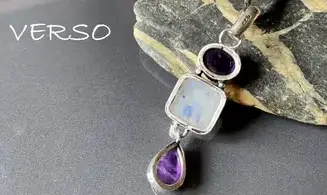 Amethyst & 925 Silver plated pendant
