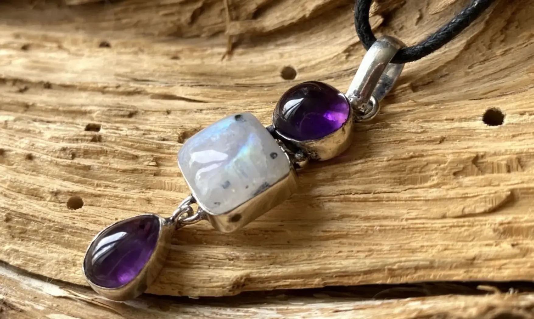 Amethyst & 925 Silver plated pendant