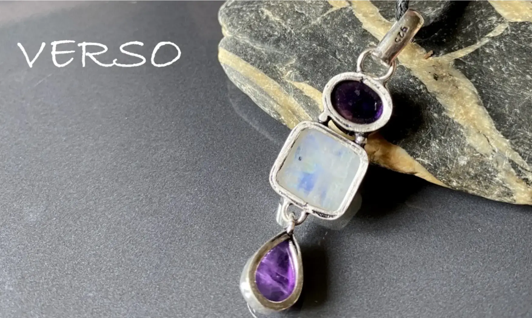 Amethyst & 925 Silver plated pendant