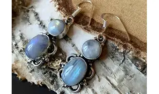 Moonstone 925 Silver plated Earring
