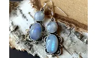 Moonstone 925 Silver plated Earring