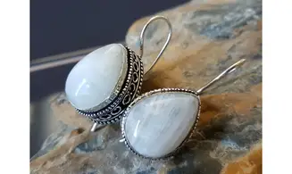 Moonstone 925 Silver plated Earring