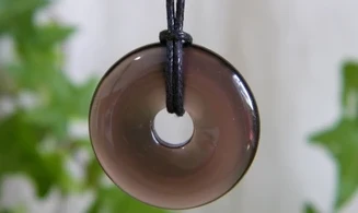 Quartz Fumé Donuts pierre pendentif