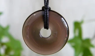 Quartz Fumé Donuts pierre pendentif