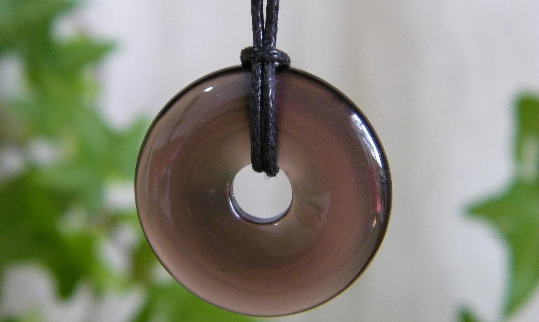 Quartz Fumé Donuts pierre pendentif