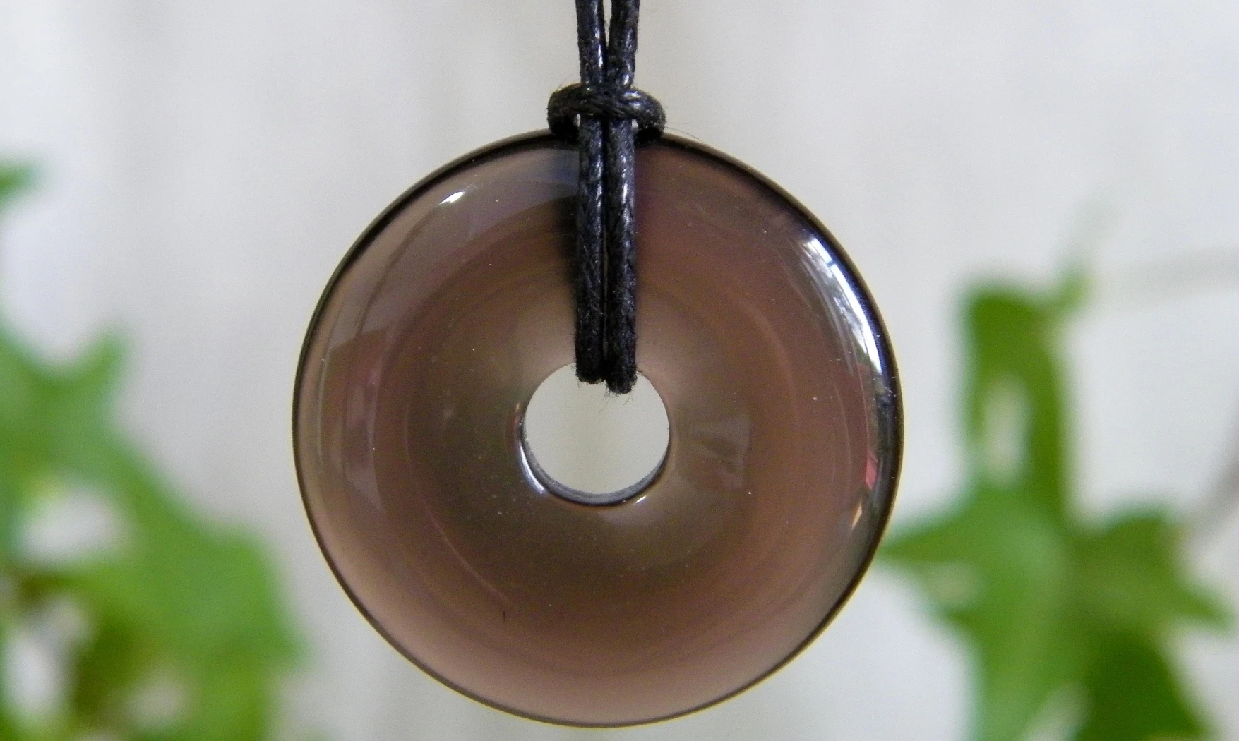 Quartz Fumé Donuts pierre pendentif