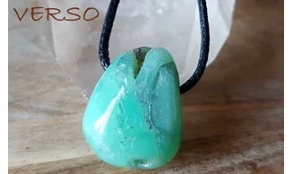 Chrysoprase pierre percée pendentif 2