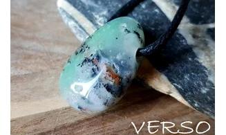 Chrysoprase pierre percée pendentif 4