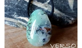 Chrysoprase pierre percée pendentif 4