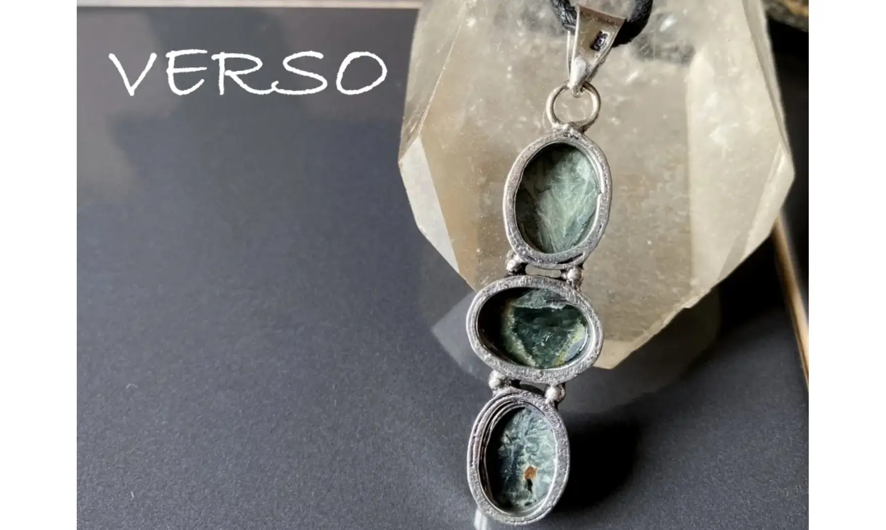 Seraphinite & 925 Silver plated pendant