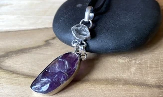 Herkimer Diamond & Amethyst pendant