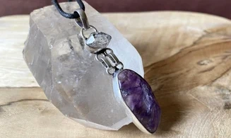 Herkimer Diamond & Amethyst pendant