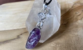 Herkimer Diamond & Amethyst pendant