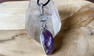Herkimer Diamond & Amethyst pendant