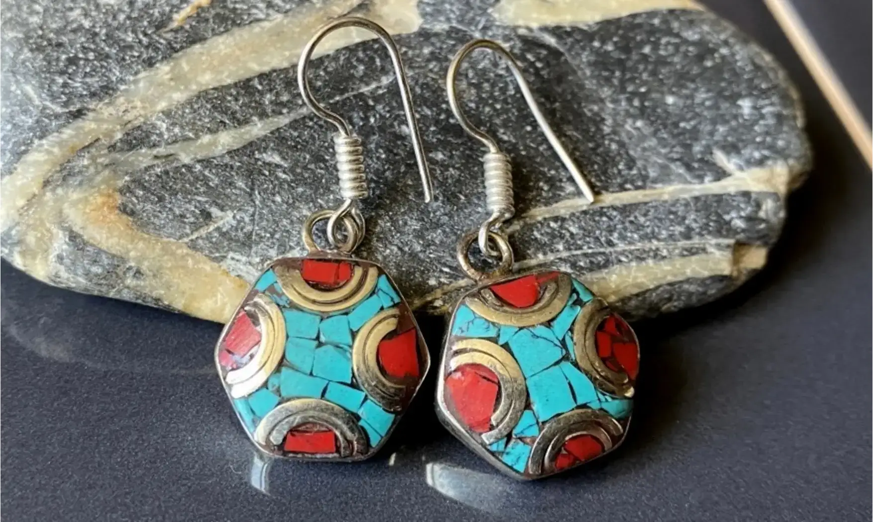 Turquoise Corail BO Tibétaine Argent