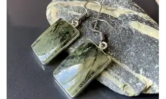 Prehnite 925 Silver plated Earring