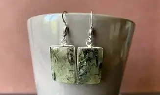 Prehnite 925 Silver plated Earring