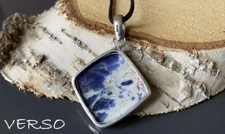 Sodalite & 925 Silver plated pendant