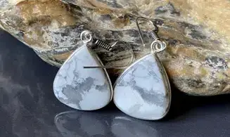 Howlite 925 Silver plated Earring
