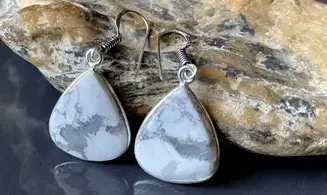 Howlite 925 Silver plated Earring
