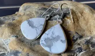 Howlite 925 Silver plated Earring